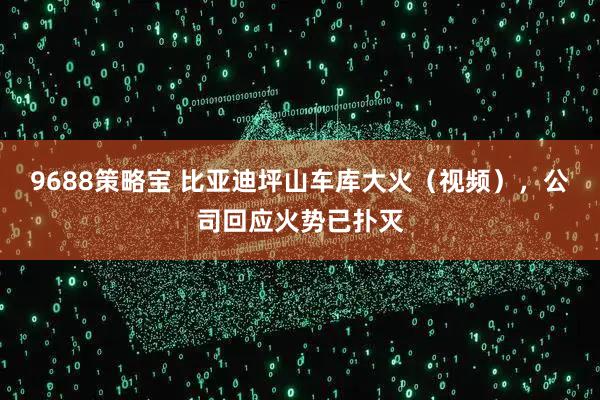 9688策略宝 比亚迪坪山车库大火（视频），公司回应火势已扑灭